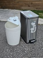 Both trash cans side by side showing overall appearance