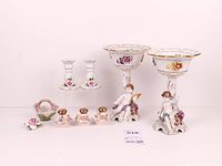 Group shot showing all nine porcelain pieces