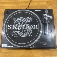 Top view of Gemini TT02 MKII turntable with Stanton slipmat