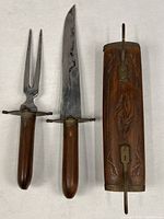 Full view of knife, fork and holder