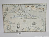 Front view of MDF pictorial map showing full artwork and size reference slip