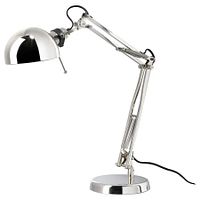 Stock-style image of assembled nickel Forsa lamp