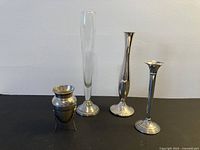 Front view of four vases