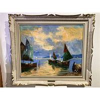 Full view of framed painting