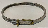 Full view of sterling silver buckle bracelet