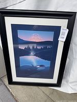 Full view of framed print with mat and frame