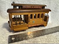 Side view showing Powell & Hyde Sts signage and ruler for scale