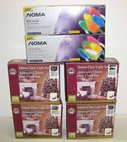 Front view of all six unopened light set boxes