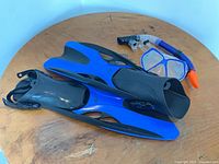 Full set showing both fins, mask, and snorkel