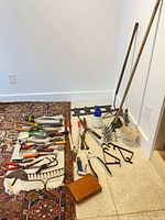 Overview of all tools laid out on floor