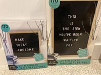 Retail front packaging showing both letter boards and sample messages