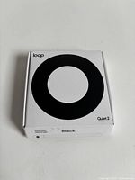 Closed retail box front showing Loop Quiet 2 branding and colour Black