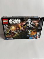 Front of LEGO Star Wars 75532 box showing Scout Trooper on speeder bike