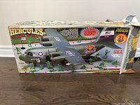 Front of worn Hercules Gunship box showing graphics and branding