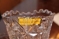 Label on Italian lead crystal vase showing over 24% Pb and Made in Italy