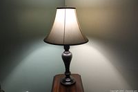 Full view of one lamp illuminated