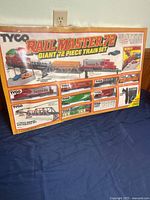 Front of sealed Tyco Rail Master 72 train set box showing graphics and contents