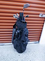 Full view of golf bag with clubs inserted