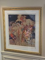 Front view of framed print showing artwork, frame and mat