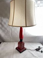Full view of lamp with shade and cord