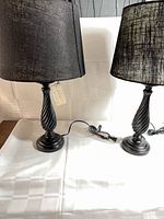 Both lamps side by side showing bases, shades, cords