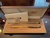 Pen, pencil, case and booklet overview