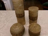 Front view of all four candles showing design and sizes