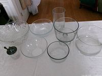 overview of all glass pieces on table