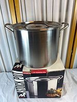 Stock pot resting on original Metro box showing overall appearance