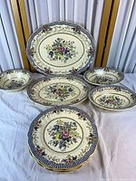 Front view showing all six Vernon pattern pieces