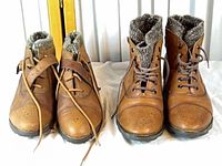 Overall view of both pairs side by side on white background