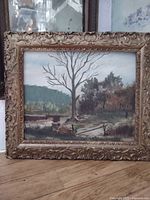 Front view showing entire framed painting