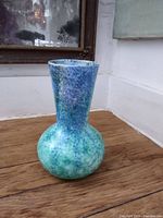 Full view of Beswick spongeware vase showing shape and glaze