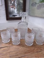 Full set showing decanter and six tumblers