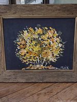 Framed oil painting signed Max showing impasto tree scene