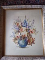 Full view of framed floral print