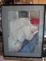 Front view of framed watercolour showing full artwork and frame