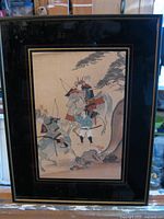 Full view of framed woodblock print