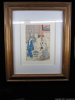 Full view of framed Ukiyo-e print