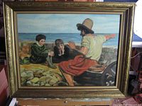 Framed painting showing full artwork and frame