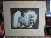 Framed serigraph in mat and frame