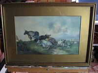 Full view of framed watercolour showing frame style and artwork