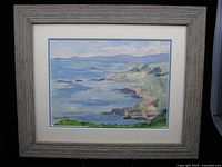 Full view of framed watercolour