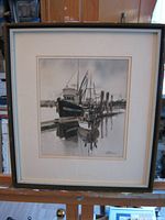 Full view of framed painting