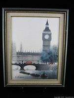 Framed oil painting showing entire artwork and frame