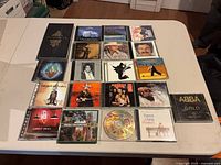 All CDs laid out on table