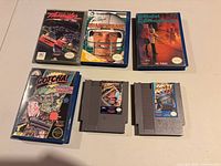 Group shot showing all six NES titles and packaging