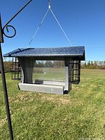 Resin hopper feeder with attached suet cages