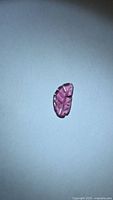 Front view of pink Rubelite tourmaline in leaf cut