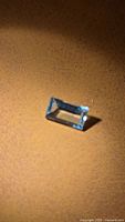 Rectangular aquamarine gemstone top view